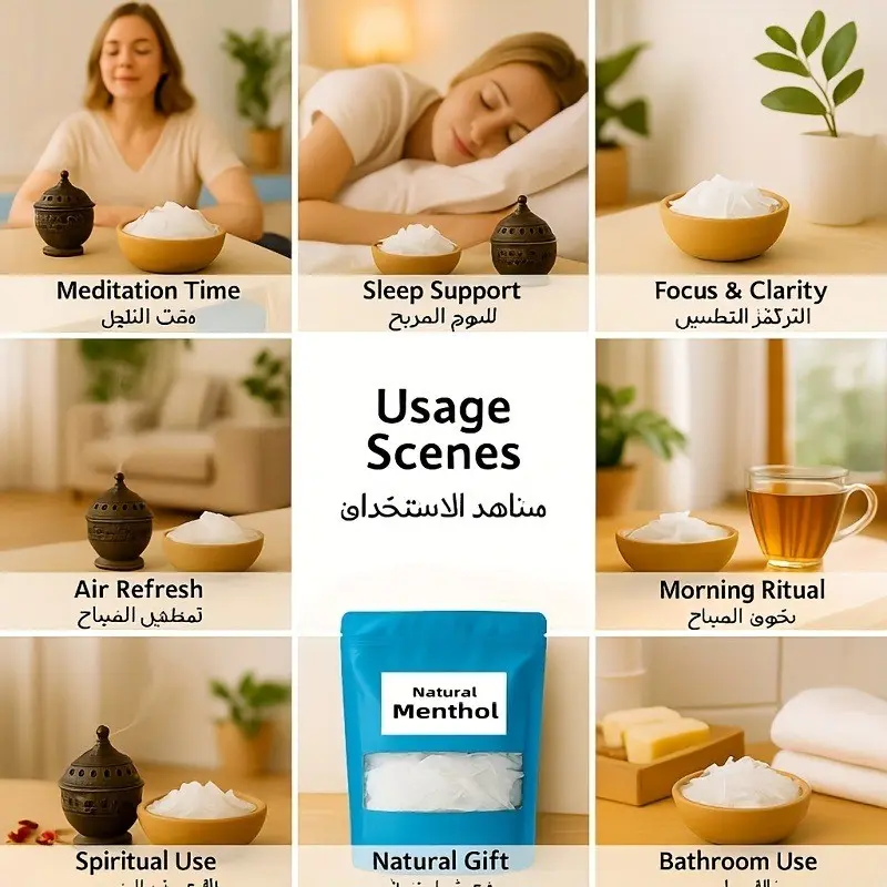 Natural Menthol Fragrance, Pure Plant Extract, Fresh Scent, Four Packaging Options, Ideal for Home, Bathroom, Office, Stress Relief, Holiday Gifts