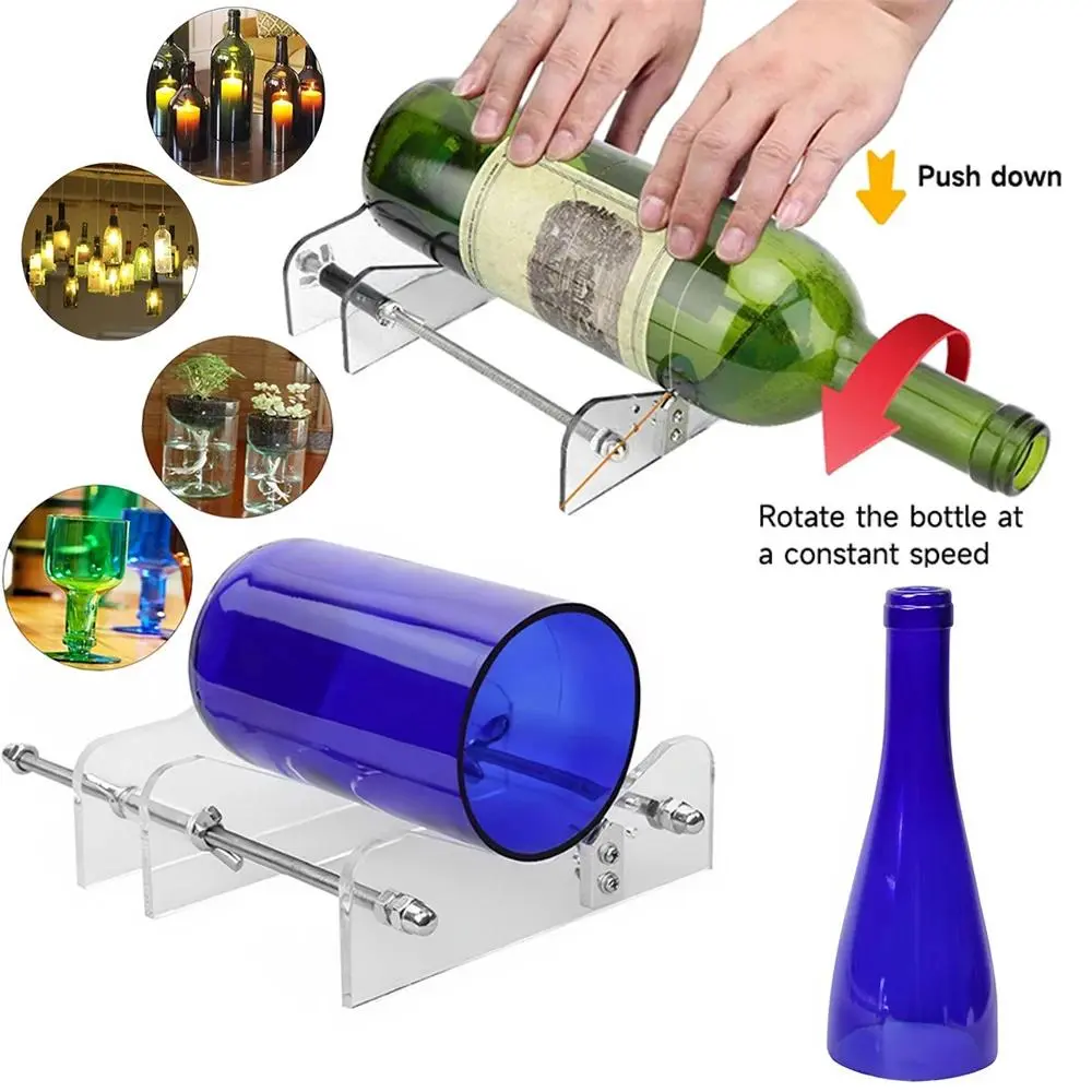 Glass Bottle Cutter, Wine Beer Bottle Cutting Tool Kit, DIY Glass Bottle Cutter for Making Vases, Candlesticks, Household Glass Bottle Upcycling Craft Tool