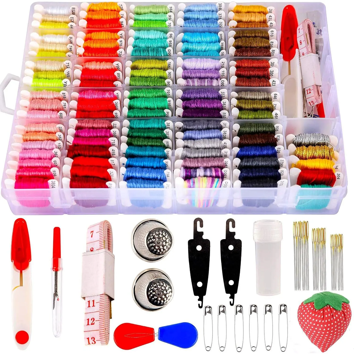 200 count+ Embroidery Floss kit, Friendship Bracelet String Kit with Organizer Box-Included 100 count Friendship Bracelet Floss Thread,  Kits Xmas Gifts