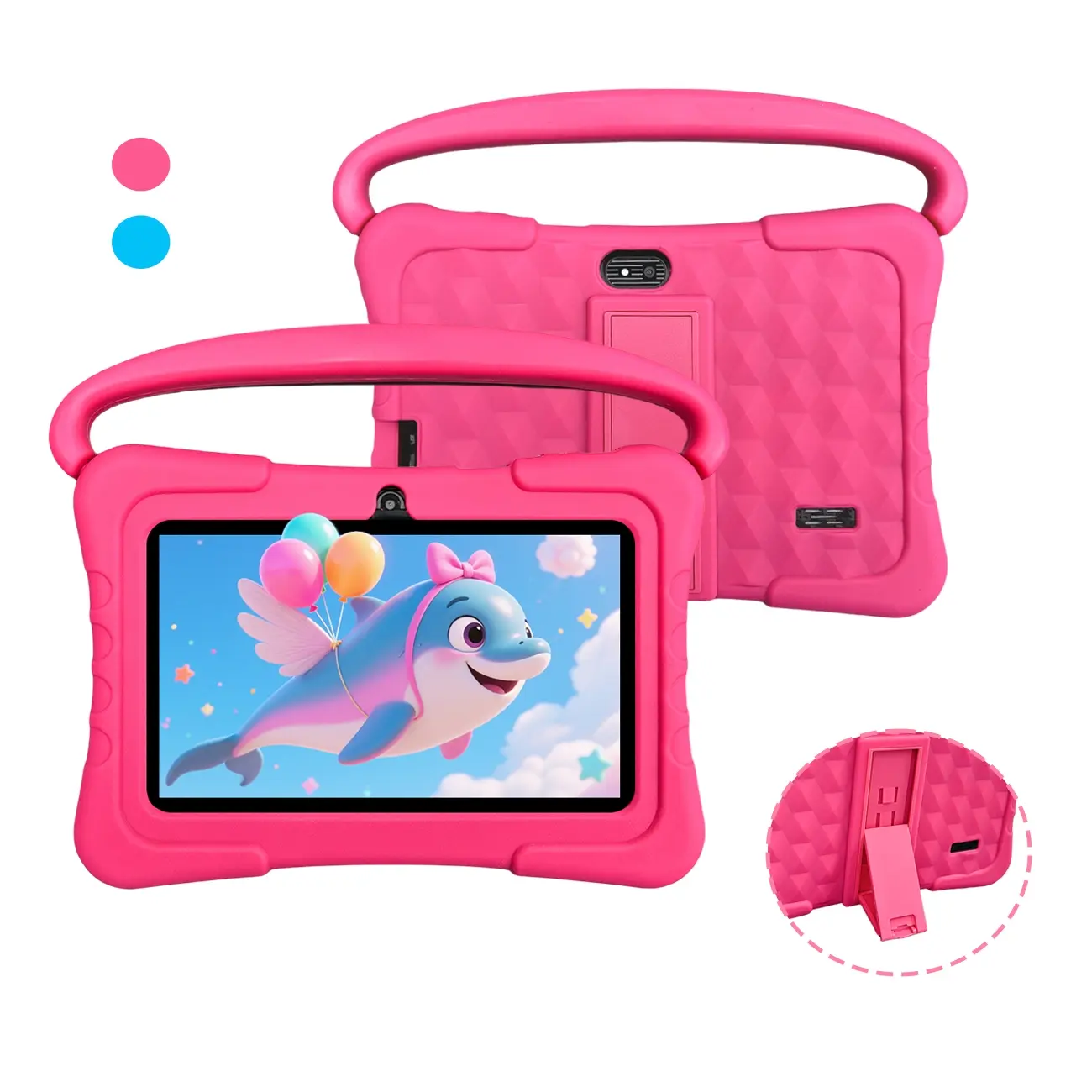 Portable 7-Inch HD Screen Kids Android Learning Tablet, Dual Cameras,  iWawa Educational Apps, Shockproof Protective Case, Learn & Play All-in-One, Parental Control, Best Christmas Gift, Red & Blue #DealsForYouDays