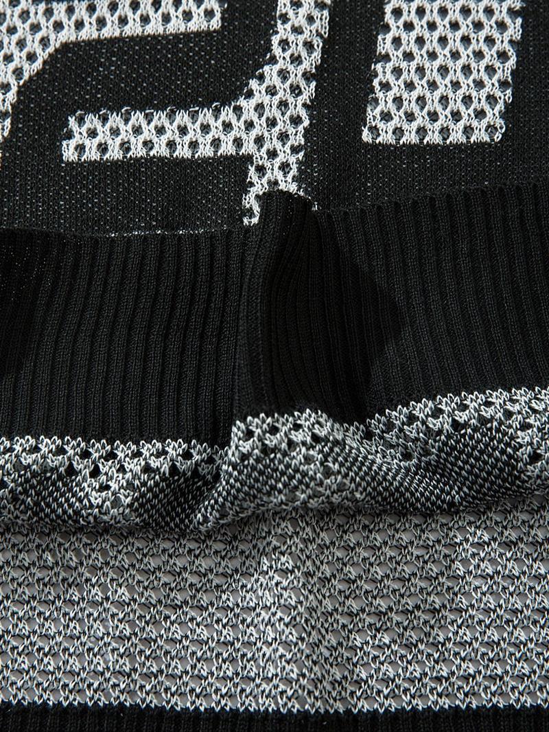 Unisex Men's Colorblock Letter & Number Print V Neck Sweater, Loose Casual Breathable Long Sleeve Jumper for Spring & Fall, Fashion Men's Knitwear for Daily Wear, Longsleeves Menswear, Casual Pullover Top