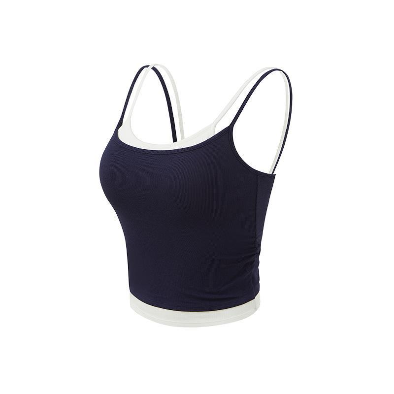 Fake Two-piece Fitness Yoga Bras Sexy Sling Beauty Back Fitness Push Up Sports Women Underwear Running Crop Top Yoga Clothes