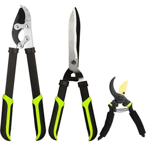 YRTSH Loppers Hedge Clippers & Pruners Combo Set 3-Piece Hedge Shears, Sharp Tree Trimmer Branch Cutter for Yard, Lawn & Garden, Professional Tree Clippers Yard Clippers for Indoor & Outdoor Gardening