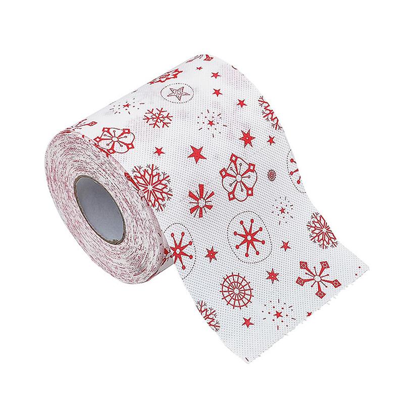 Christmas Holiday Printed Napkins Roll, Cartoon Santa Tree Gift Prints, Festive Kitchen Paper Towels, Christmas Party Supplies