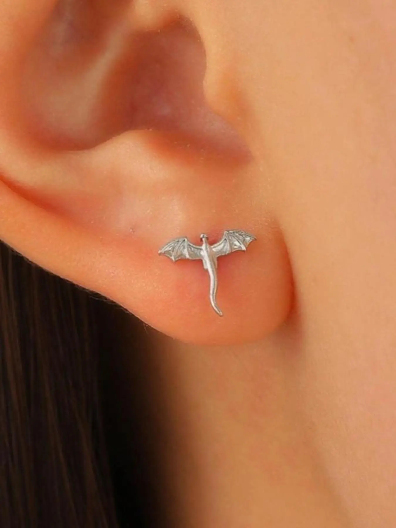 Bat Design Stud Earrings, Fashionable Jewelry for Women, Daily Clothing Decor, Trendy All-match & Exquisite Jewelry for Birthday Gift, Ear Studs Daily Vacation Music Festival Party ，Gift for Her