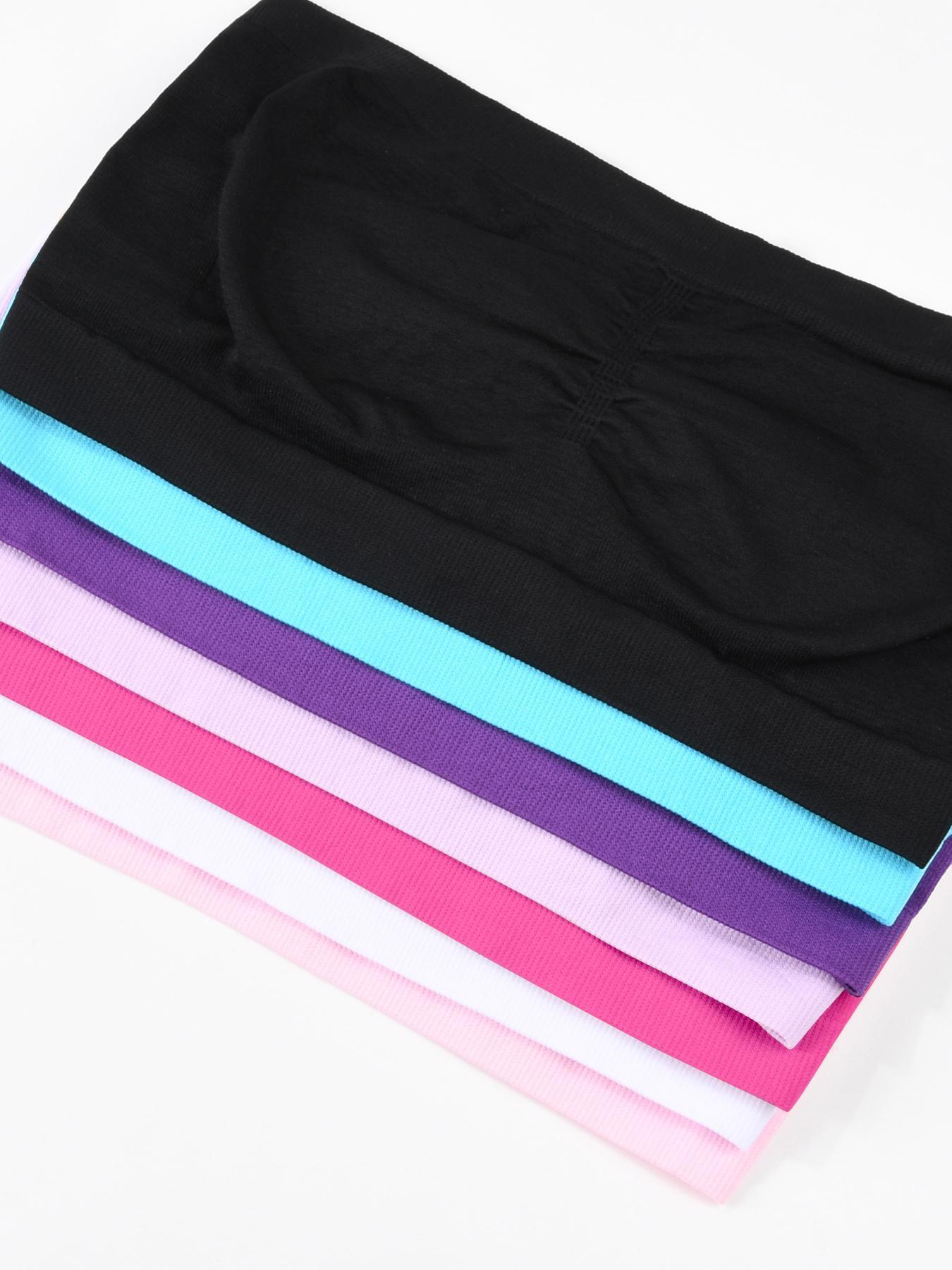 Women's Solid Ruched Wireless Bandeau Bra, Minimalist Breathable Comfortable Seamless Bra, Women's Lingerie for All Seasons, Clothing, Underwear, Wireless Seamless Bras