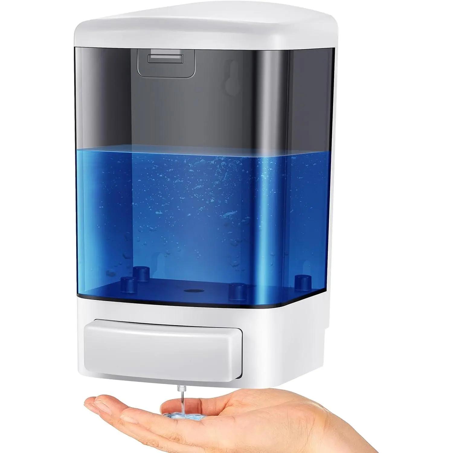 Manual Soap Dispenser 33.8oz / 1000ml Refillable Wall Mounted Soap Dispenser for Liquid Containers Shampoo Gel Chamber Hotel Restaurant(Black)