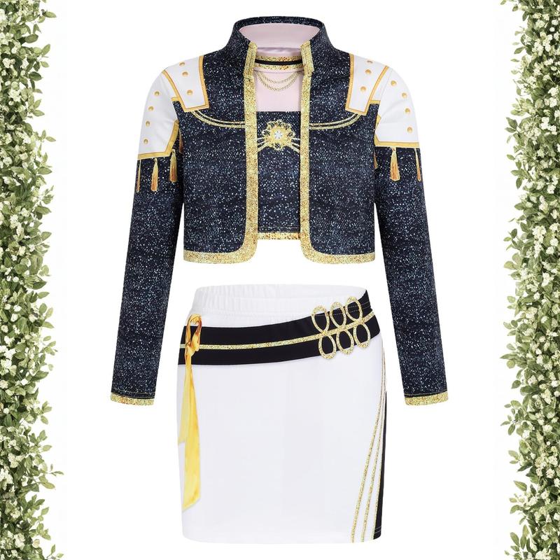 2025 KPop Demon Hunter Cosplay Gold Costume Cartoon Demon HunterCostume Year Fantasy Halloween PartyDance Costume Birthday Gift Girl GroupSong Clothes Dance Moms Fan Dance Costume