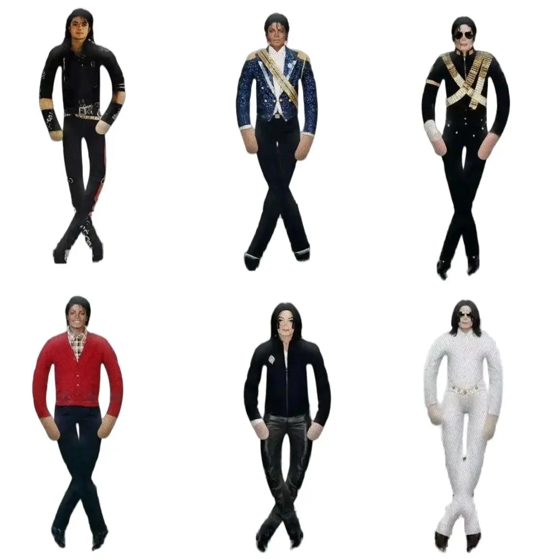 New movie 28cm Michael Jackson role-playing prop doll, abstract and bendable stuffed doll, plush doll with metal skeleton, joint activity and posing, double-sided printed stuffed toy, collectible gift for pop music fans, home decoration prop gift