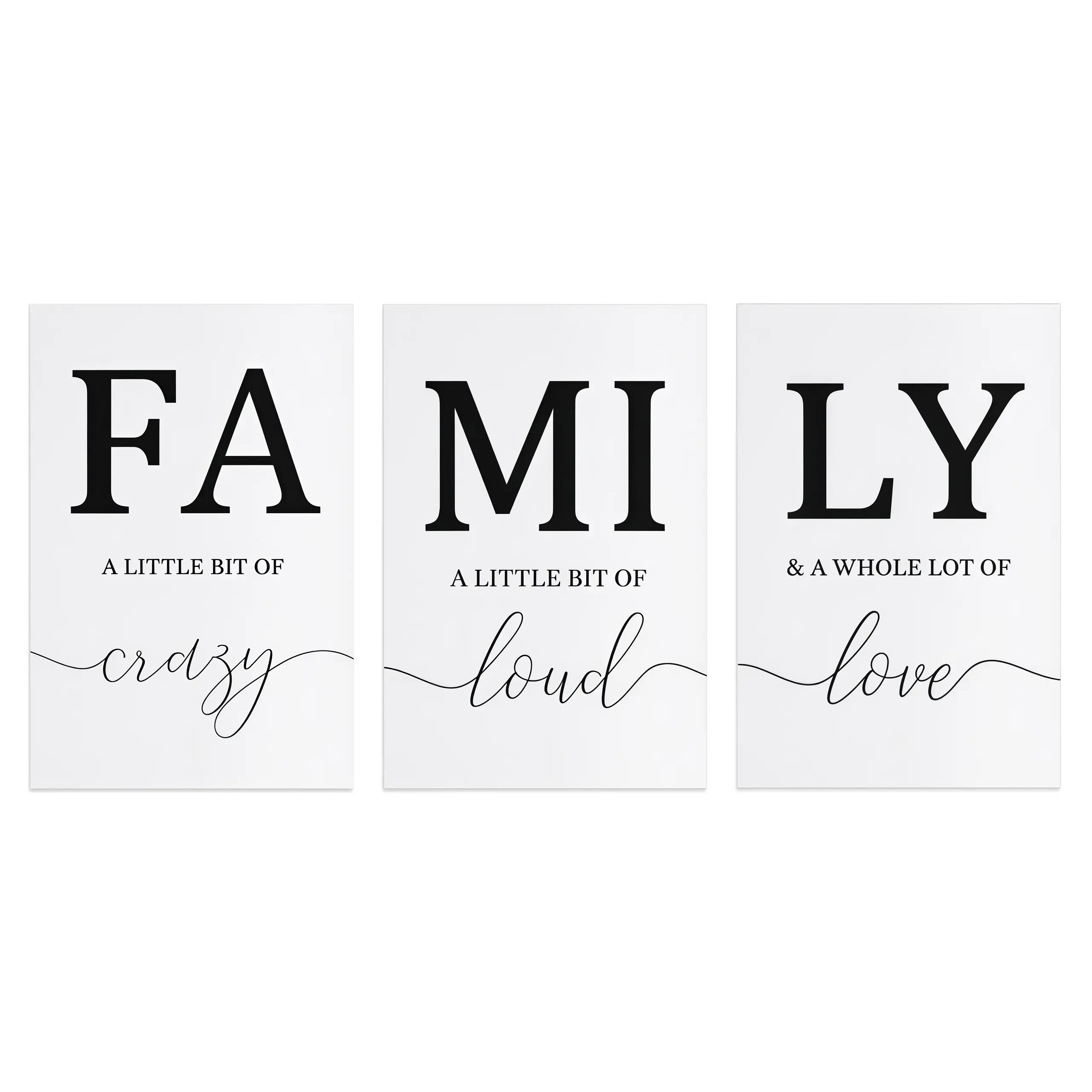Family Quotes Unframed Canvas Poster, 3 Counts Set Modern Minimalist Wall Art Artwork, Waterproof Canvas Wall Art for Home Living Room Bedroom Office Decor retro car magazine wall art boxing bible verse wall decor coquette