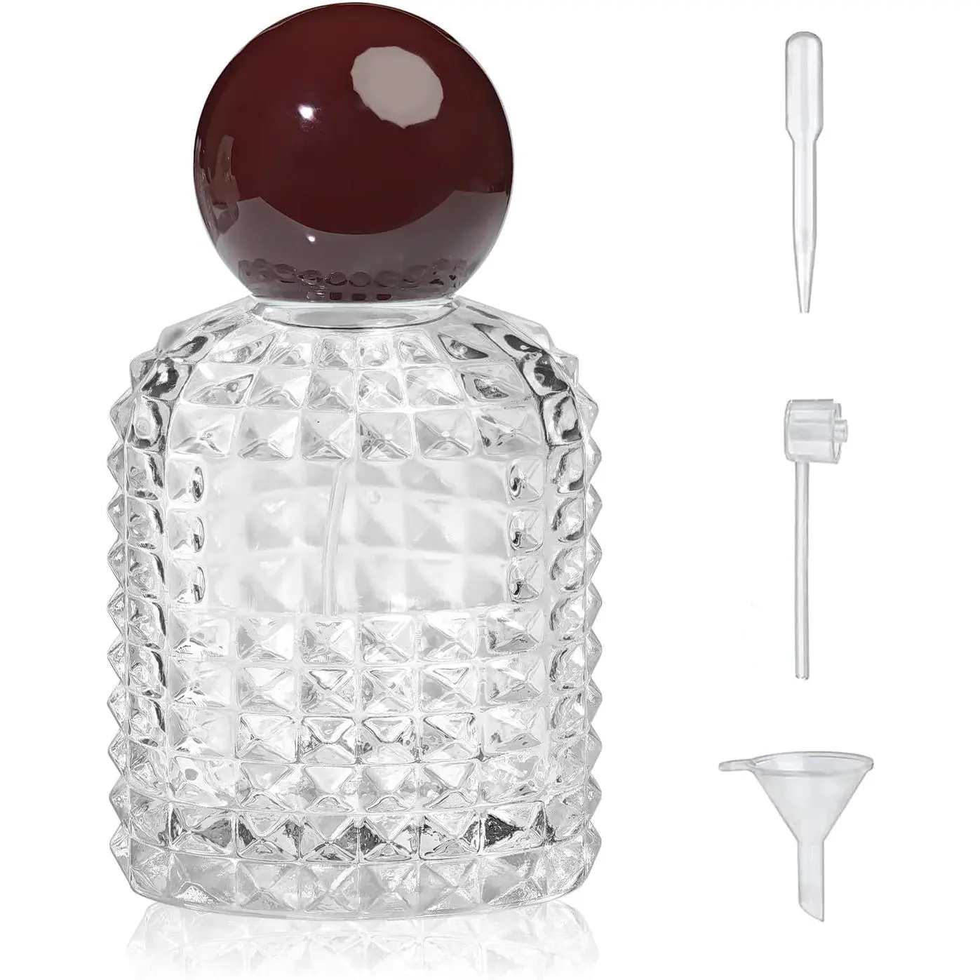 50ml/1.7Oz Glass  Bottle Perfume Atomizer, Perfume Bottle | Empty  Glass Perfume Travel Refillable  Bottle with 3 Kinds of Dispenser
