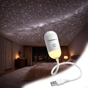 2 in 1 Galaxy Projector: Starry Sky Projector and Night Light, with USB, for Bedroom, Hallway, and Ceiling Decoration