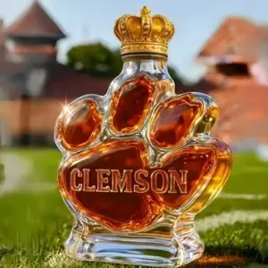 Tiger Paw Shaped Whiskey Decanter with Crown Stopper, Unique Animal Claw Glass Liquor Bottle, Perfect Barware Gift for Sports Fans