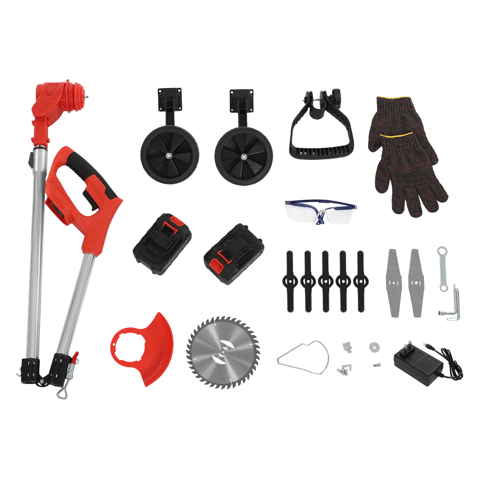 Cordless Electric Weed Trimmer 21V 800W Brushless Motor For Garden Lawn Grass Pruning With 2 Batteries Cordless Electric Weed Trimmer 21V 800W Brushless Motor For Garden Lawn Grass Pruning With 2 Batteries