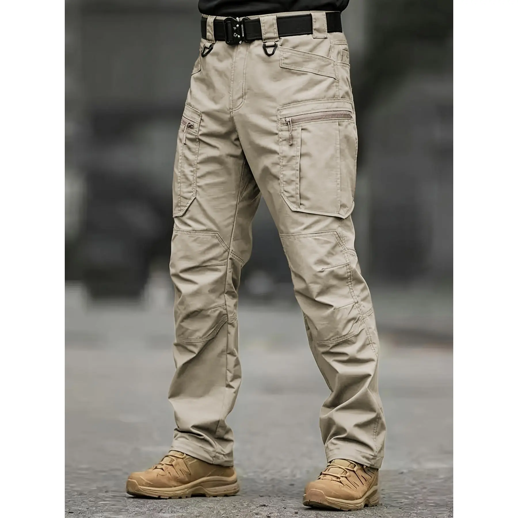 Men's Tactical Cargo Work Pants, Multi-Pocket Outdoor Utility Trousers, Durable Ripstop Hiking Pants, Regular Fit Construction & Training Pants for Camping, Fishing, Hunting, Travel & Everyday Wear (Belt Not Included)