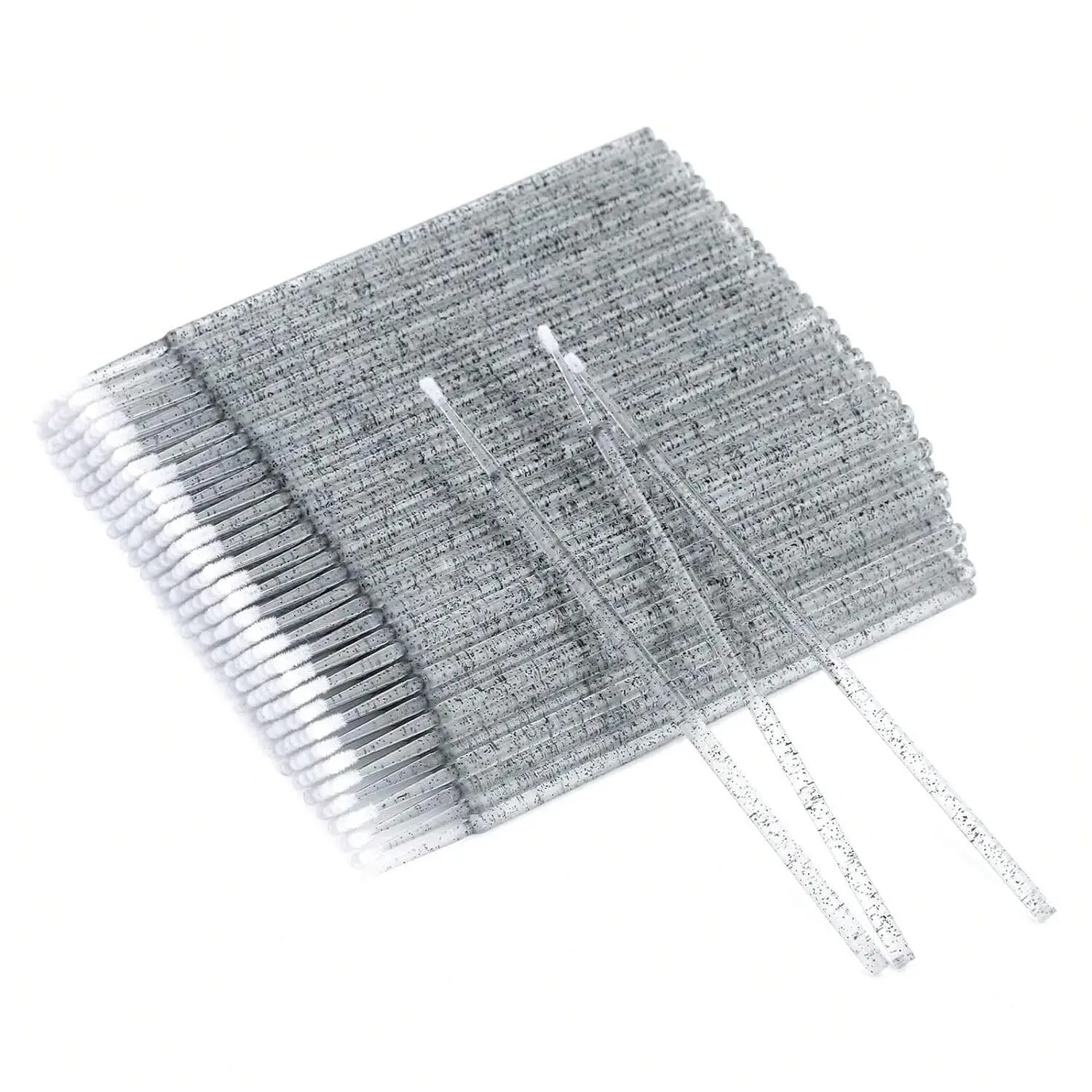 100pcs Crystal Glitter Micro Brushes, Disposable Eyelash Extension Cotton Swabs, Eyelash Removal Brush Tool, Crystal Beauty