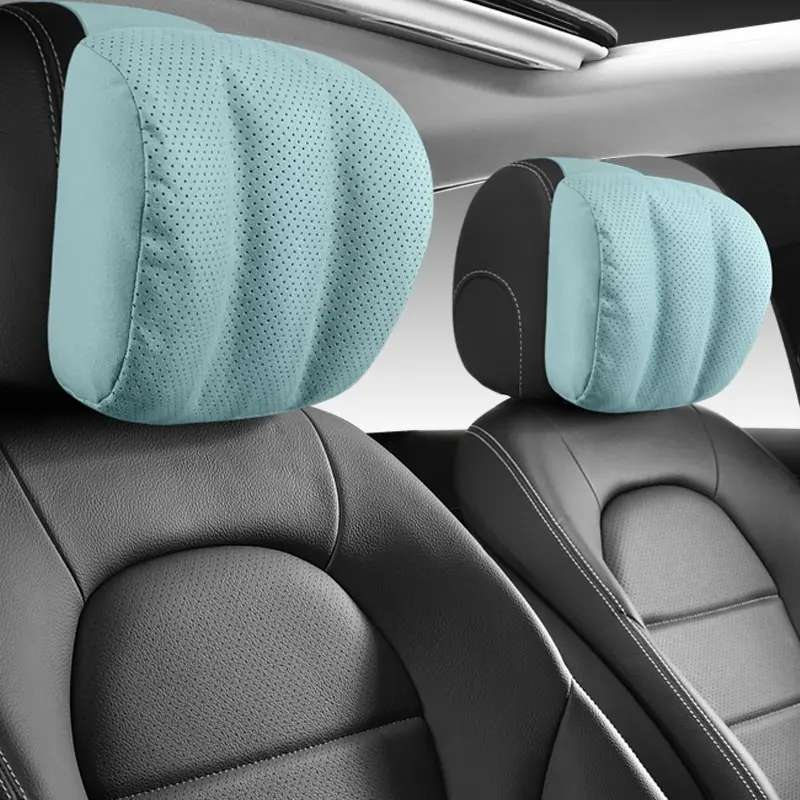 2pc Car Headrest, All-Season Comfortable Breathable Material, Fashionable Multi-Color Options, Fits Most Cars, Suv, Reduces Driving Fatigue