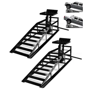 5 Ton Hydraulic Car Ramps Set, Heavy Duty Steel Vehicle Lifting Ramps for Oil Change, Adjustable Height Hydraulic Lift Jack for Low Profile Car SUV Truck Trailer, Anti Slip Drive Up Auto Repair Maintenance Tool 11000 LBS