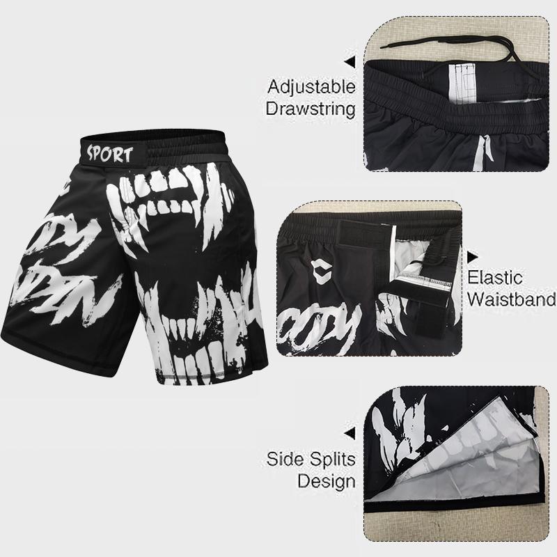 Cody Lundin Crossfit Men Fitness Running Shorts MMA Short With Printed Lightweight Grappling Combat Shorts For Boxing Weightlift