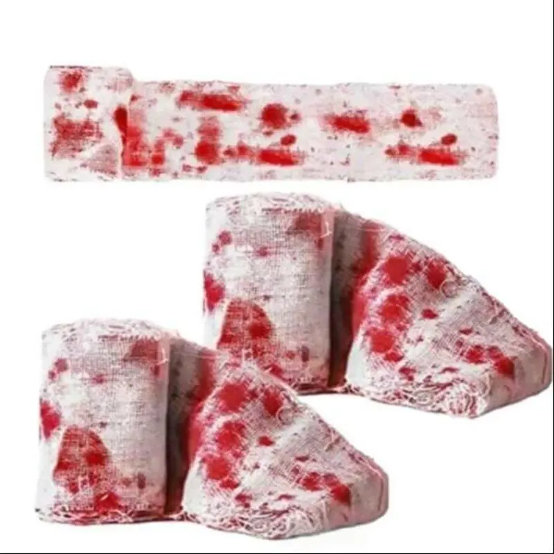 Halloween Party Accessories, Fabric Blood Stain Bandage, Horror Props, Simulation Wound Set, Perfect for Halloween Costume Parties