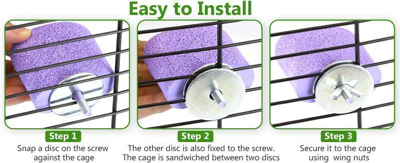 4PCS Bird Beak Grinding Stone - Parrot Cage Perch Foot Trimmer Chew Toys