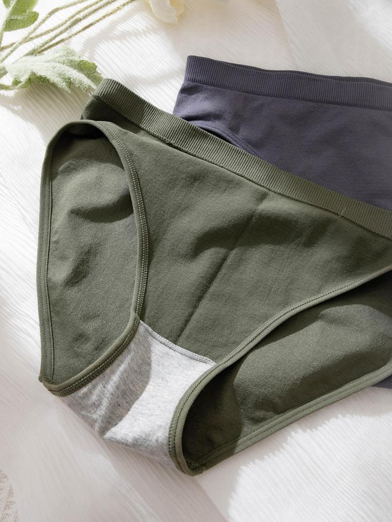 Women's Solid Color Brief, Soft Comfy Breathable Panty for Daily Wear, Underwear for All Seasons, Breathable Knicker