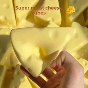 Slow Rising Cheese and Bread Squishies, Compact PU Foam Soft Squeeze Toy, Decompression Companion Entertainment Toy for Adults & Friends
