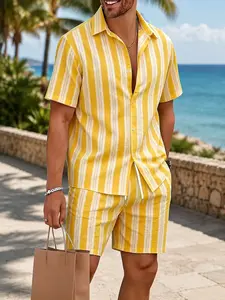 Men’s Yellow Striped 2-Piece Set | Summer Vacation Outfit Must-Have 🌴