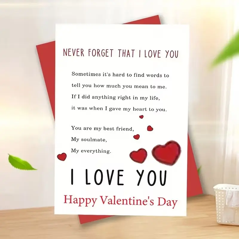 1 SET of Fun Valentine's Day Cards, with Envelopes, Romantic Love Cards—Perfect for Anniversaries and Valentine's Day, Suitable for Both Men and Women, a Token of Appreciation—Perfect for Any Recipient. Christmas Gift.