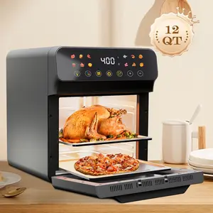12QT Air Fryer Convection Oven with 12-in-1 Multi Function, Visible Window, Touchscreen, Healthy Choice, Oil-Free, Non-Stick Basket, Easy to Clean, One-Touch Operation, Baking, Heating, Air-drying, Fast Food