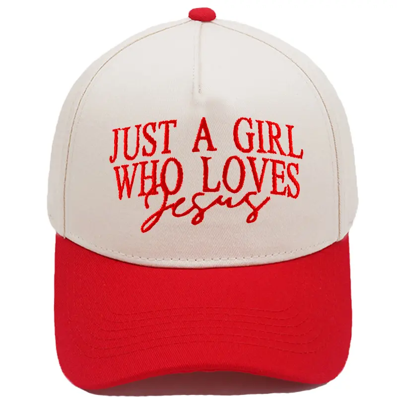 Just A Girl Who Loves Jesus Embroidered Baseball Cap for Women, Christian Faith Hat, Inspirational Slogan Dad Hat, Cute Religious Gift, Adjustable Casual Hat for Church, Travel & Everyday Wear
