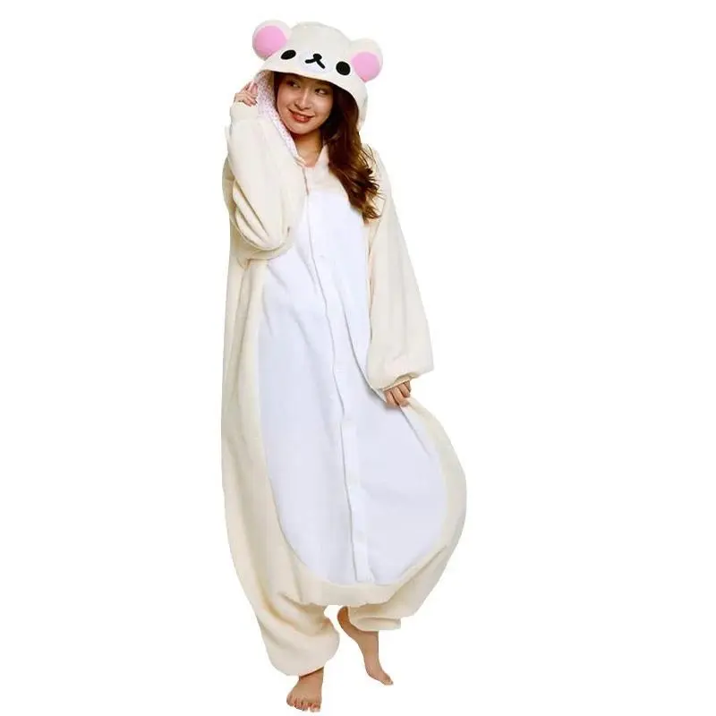 Women's Loose Fleece Bear Kigurumi Onesie, Animal Cosplay Costume, Halloween-Nightwear Full-Body Pajama Jumpsuit (for Christmas Outfits), Loungewear, Pajama Set, Pyjamas, Women Pajamas