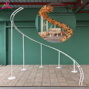 FLONE HY047 Wedding Arch H2.5m W3m White Spiral Iron Stand for Wedding Decoration, Party Backdrop & Anniversaire Decoration Rustproof