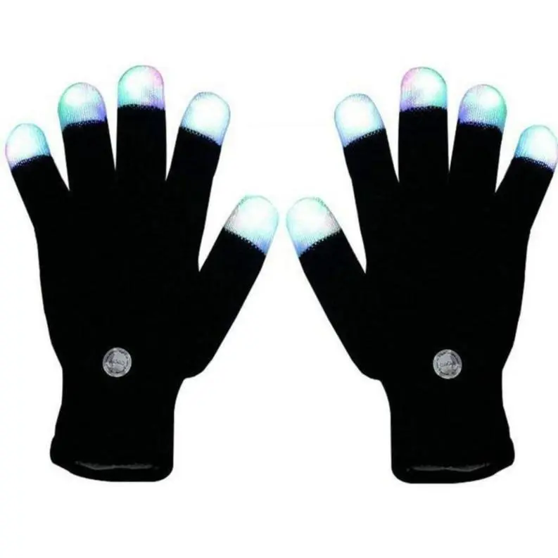 Unisex LED Flashlight Gloves, Built-In Finger LED Lights, Lightweight Hands-Free Lighting Gloves, Practical Outdoor Gear for Camping, Repairing & Night Activities
