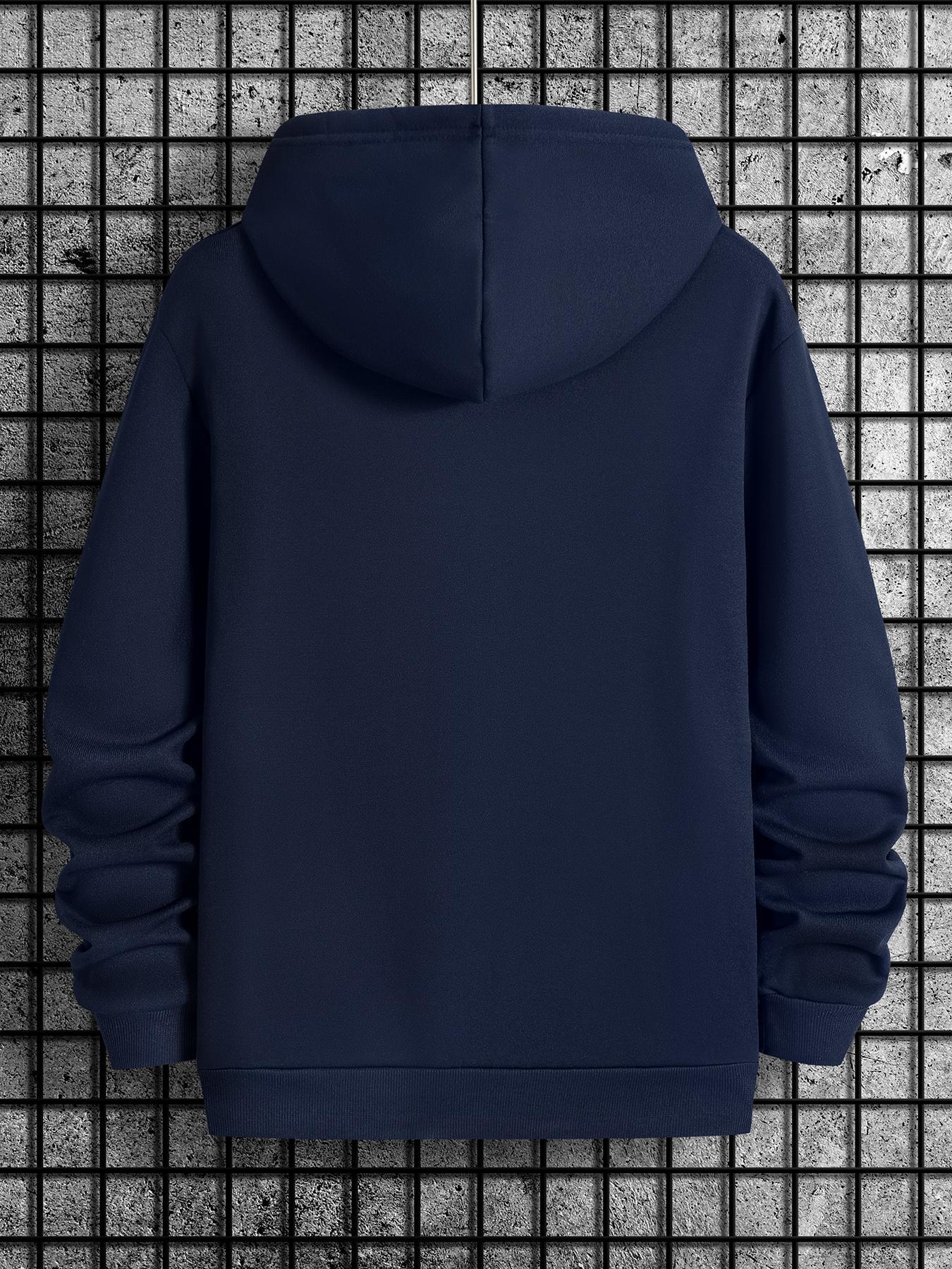 Men's Cartoon Rooster Print Drawstring Pocket Hoodie, Essentials Hoodie, Back To School Outfits, Casual, Regular Fit Fitted Hooded Long Sleeve Pullover, Hoodies for Men, Sweatshirts, Tops, Drippy Outfits, Going Out Outfit, Menswear, Cute Animal Sweatshirt