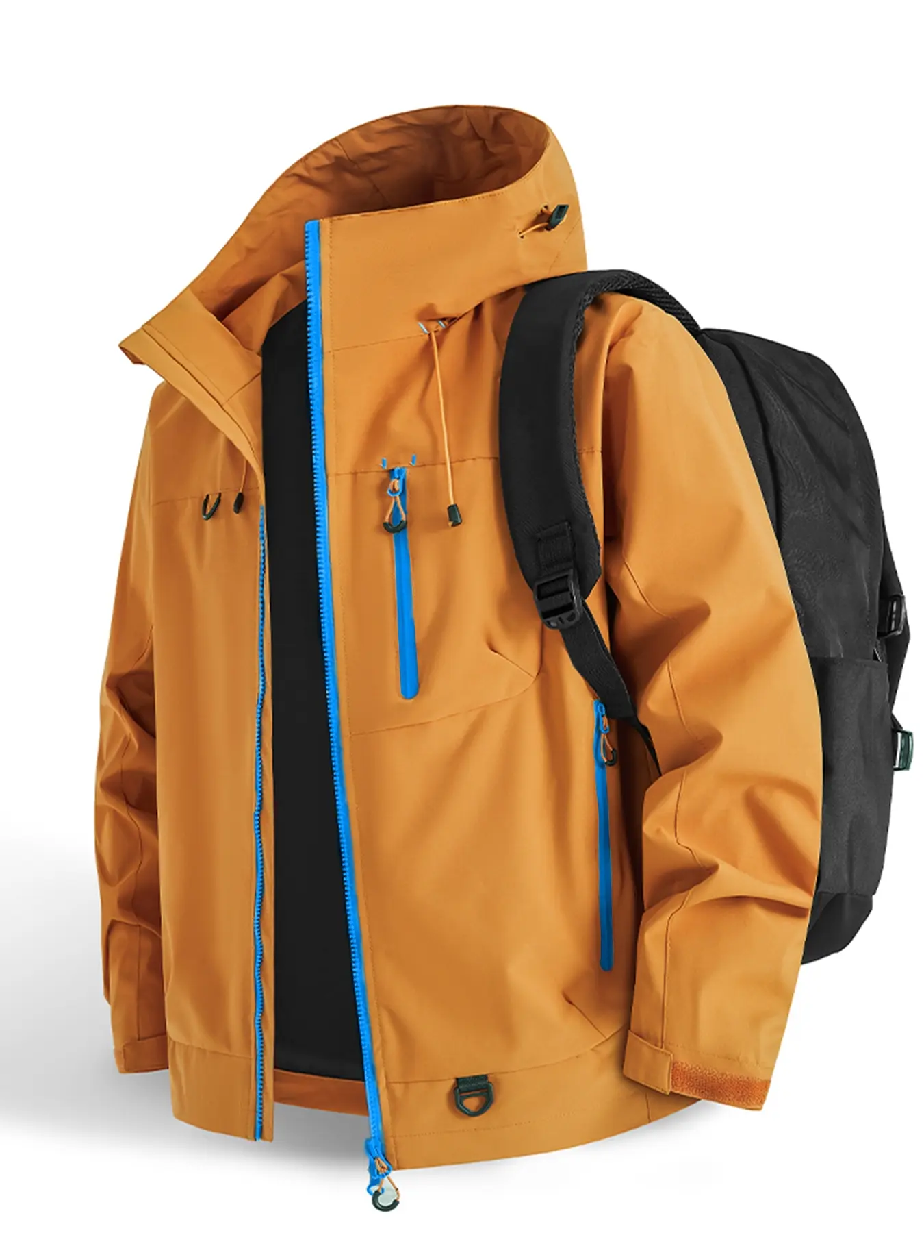 New Outdoor Hooded Climbing Couple Hardshell Jacket, Fall Winter Windproof Waterproof Three-Function Jacket, Breathable Comfortable Fashion