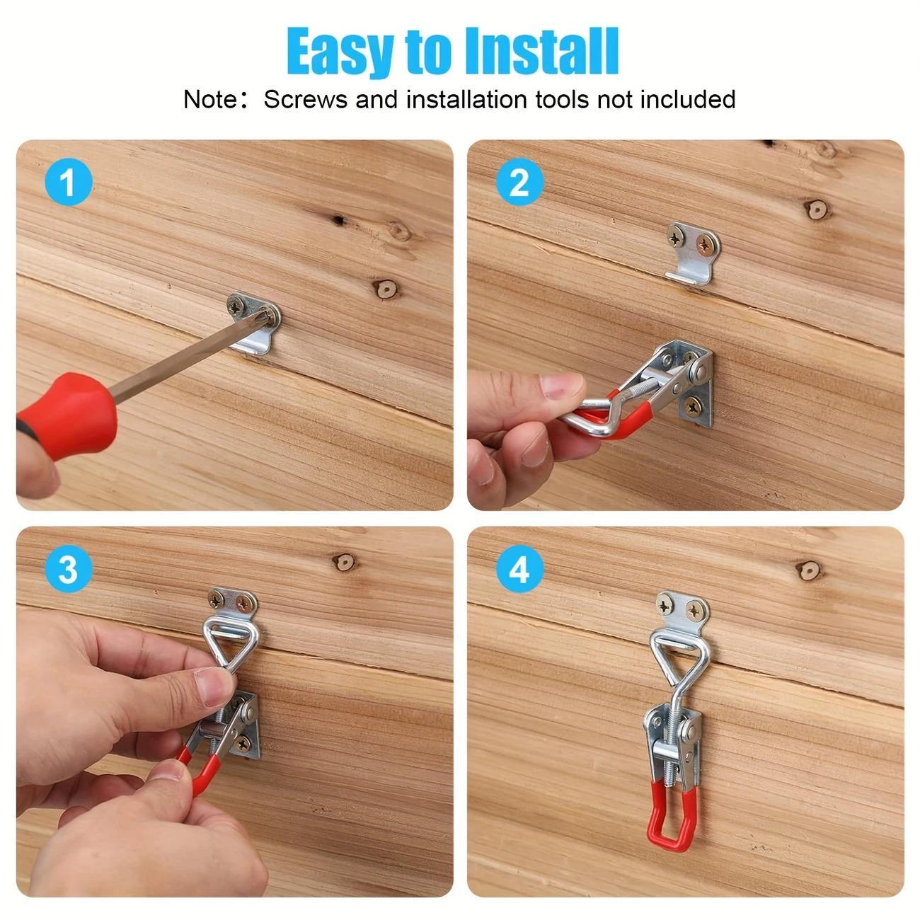 Metal Toggle Clamp, Adjustable Quick Release Latch, Door Bolt Locking Clip for Secure Fixing Case, Catch