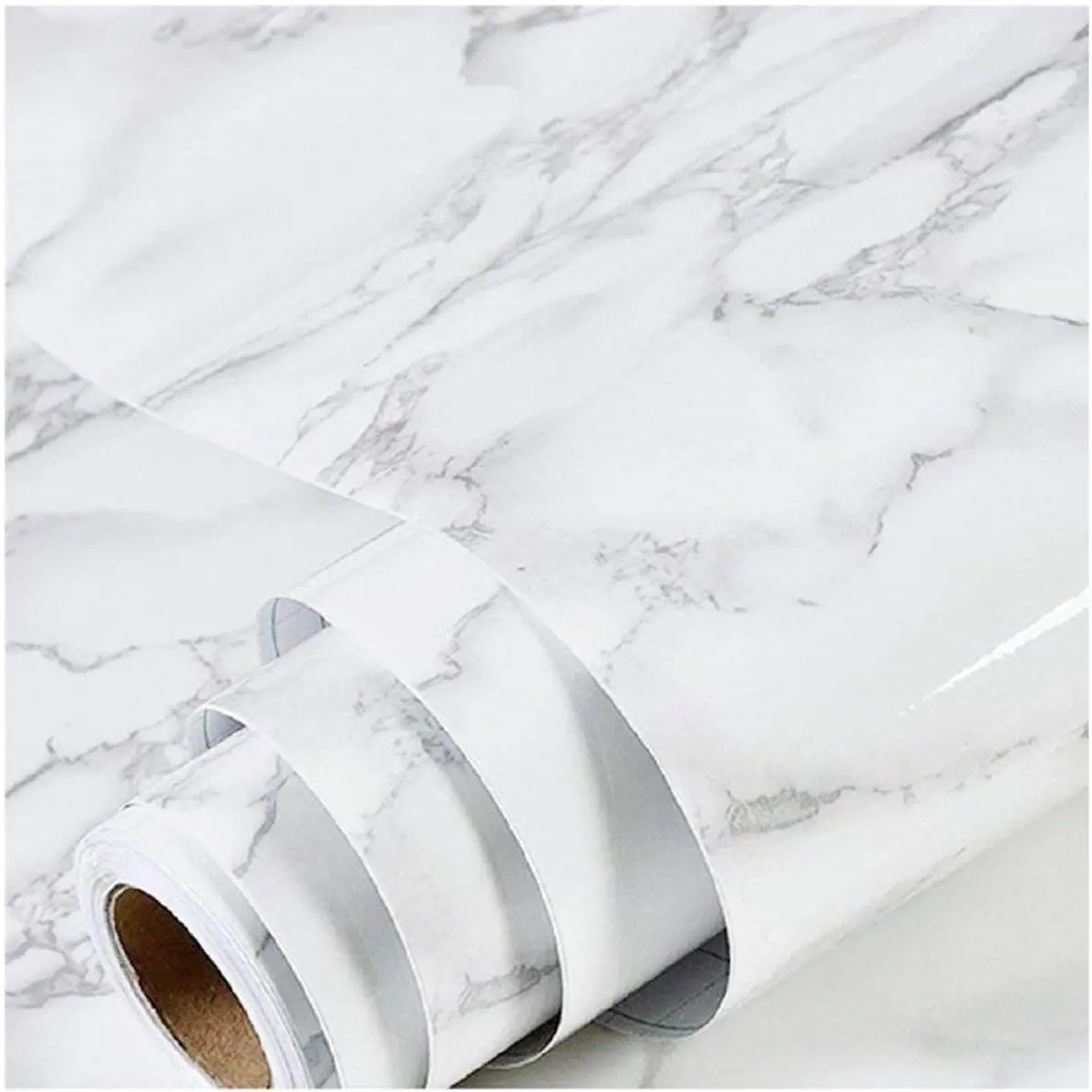 Marble Wallpaper Granite Gray/White Paper Roll 23.6" x 196" Kitchen Countertop Cabinet Furniture Renovated Thick PVC