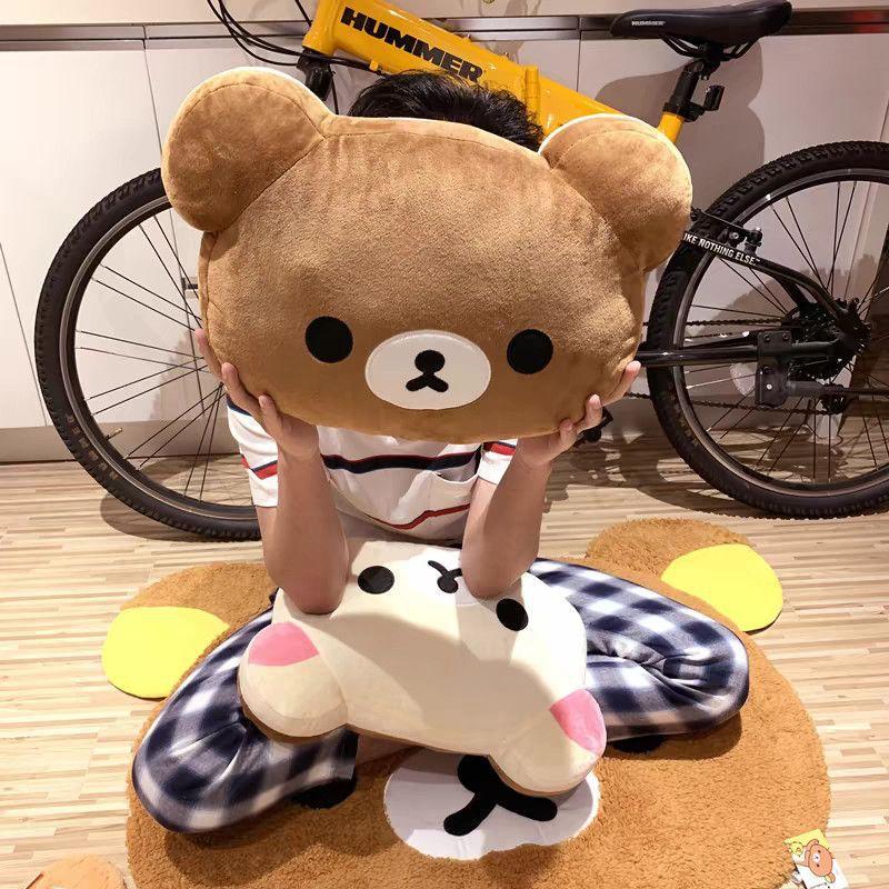 44cm Cute Rilakkuma Plush Toy Back Support Detachable Cover Bedside Large Pillow Comforter Washable Sleeping Pillow Gifts