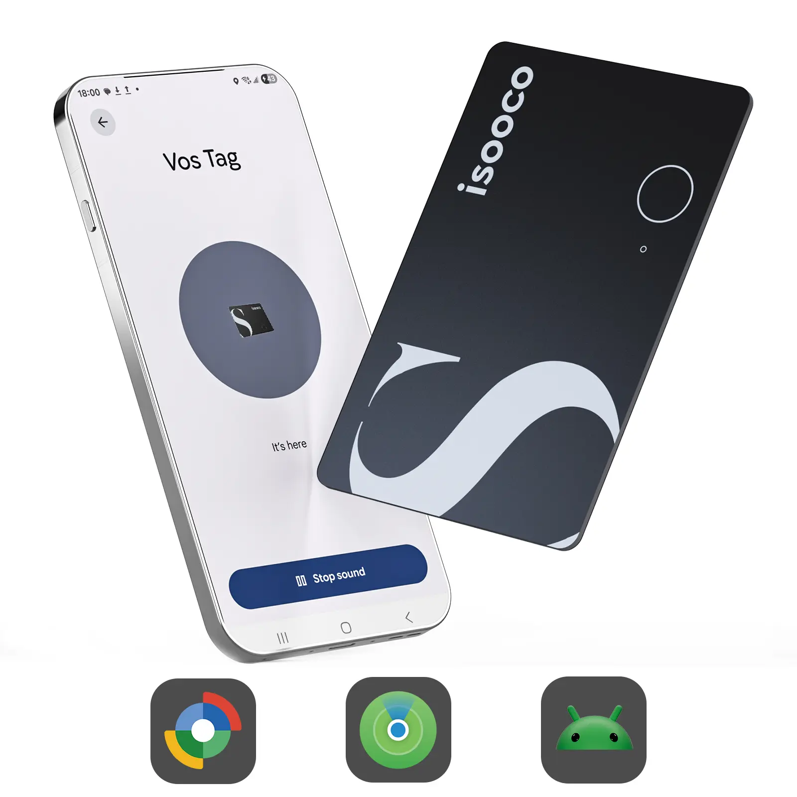 ISOOCO IS2503 Rechargeable Wallet Tracker Card for iOS & Android, Wireless Charging Bluetooth Item Finder, Slim Smart Tag for Wallets, Luggage, Bags, Keys and Passports, IP67 Waterproof, Black real-time tracking
