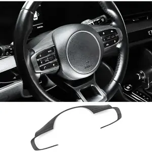 Steering Wheel Button Panel Cover Interior Steering Handle Button Frame Protective Sticker Compatible with Kia Sportage 2023-2025 Accessories (Wood Grain Style)