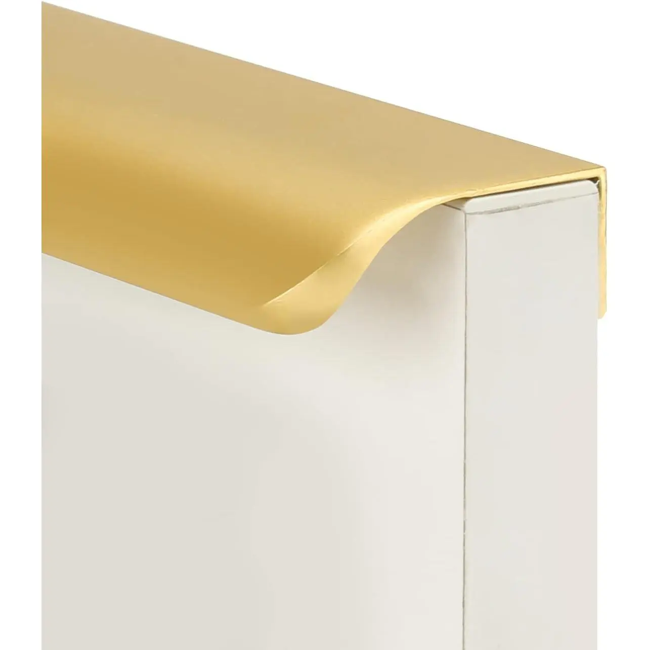 goldenwarm 10 Pack 5 Inch Matte Gold Finger Pulls Cabinet Edge Pulls Brushed Brass Drawer Handles Edge Hardware for Kitchen Cupboard
