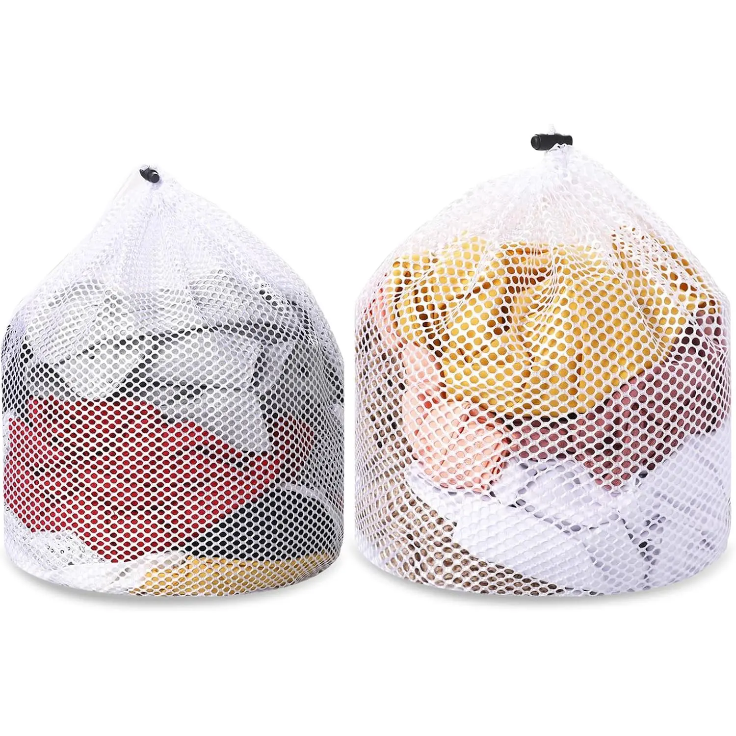 2 count Mesh Laundry Bags for Socks, Machine Washable Drawstring Design Travel Mesh Laundry Wash Bags White Drawstring Garment Bags for Laundry Storage for  Dorm Hotel Travel Use,12x16inch, 16x20inch