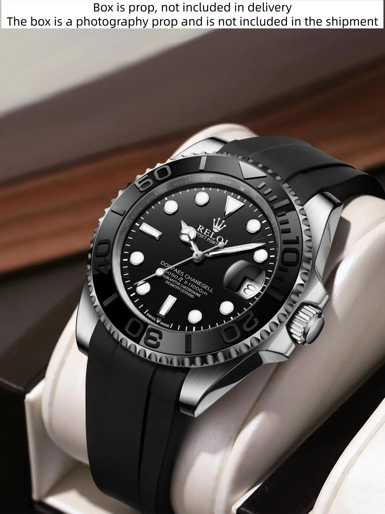 Luxury Yacht Series Business Men's Watch, Round Dial, Stainless Steel & Silicone Strap, Calendar Display, Casual Style, Perfect Gift, Analog Quartz Watches
