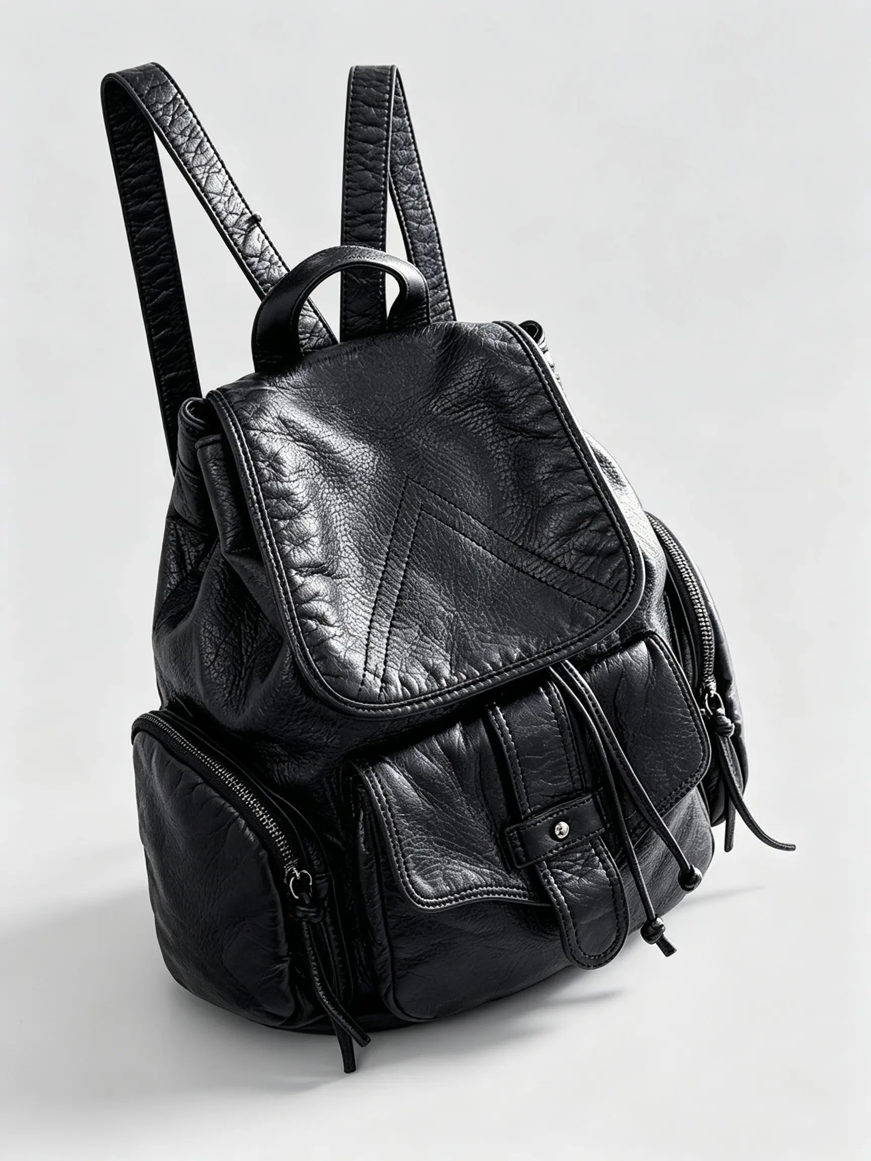 High-End Unique Drawstring Backpack for Women, Retro Commuter Fashion Small Bag, PU Material, Plain Pattern, Ideal for Daily Use, Backpacks Women