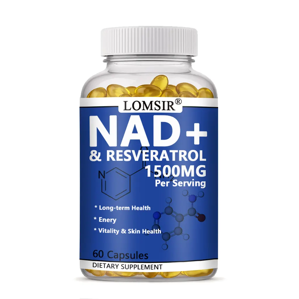 NAD+ Resveratrol Supplement - High Absorption, Energy Supplement, Cellular Energy & Daily Vitality Support - 60 Softgels