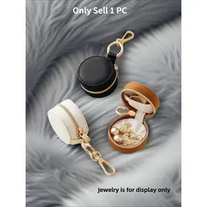 Portable Travel Jewelry Box - Mini Organizer Case for Earrings Rings Necklaces, Compact Storage Display, Versatile Everyday Travel Accessory