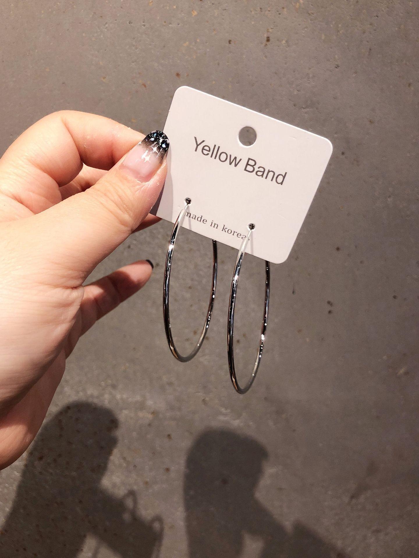 925 Silver needle circle earrings, circle ear rings, exaggerated personality and style, ins style , stud earrings, ear buckles, Korean metal