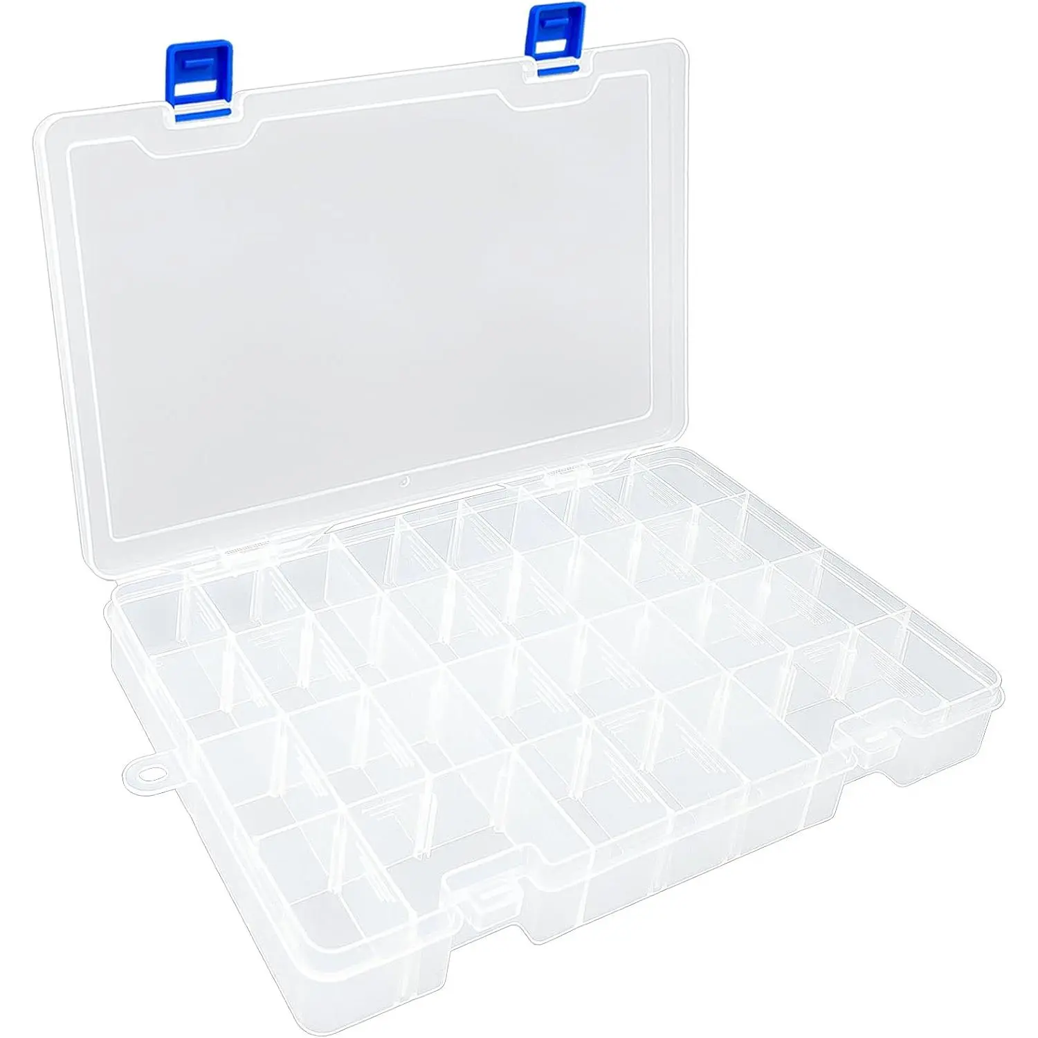 Plastic Organizer Storage Box, Adjustable Divider 34 Grids, 1 Pack | Clear Removable Compartment Storage Box for , Beads, Earrings, Fishing Hooks, Craft, Screws, Nails, Small Tools