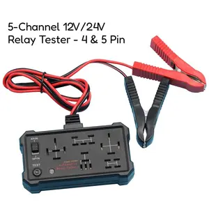 5 in 1 Relay Tester Checks 7 different 12/24 Volt relays Car Automotive Circuit Tester Portable Battery Diagnostic Checker Tool Professional Car Relay Tester for Easy Troubleshooting and Accurate Readings